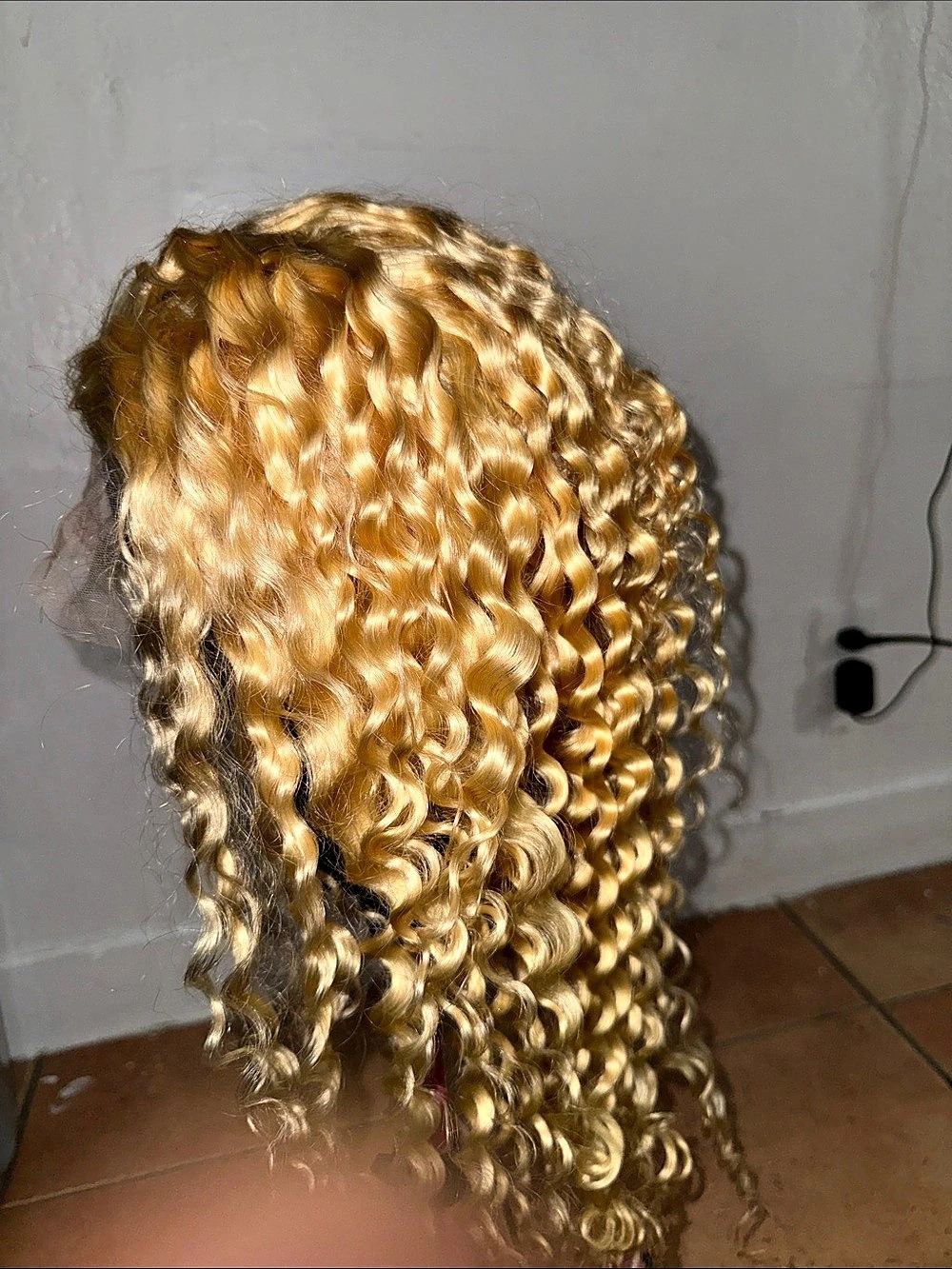 Curly Lace Front Wig in Blonde Like New